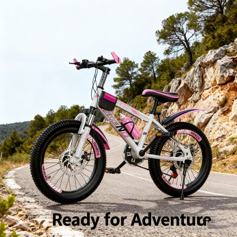 

【Shock Absorption Disc Brake Variable Speed】White Powder+High-end Gift Package Adult Bicycle Children's Mountain Bike18-20-22-24