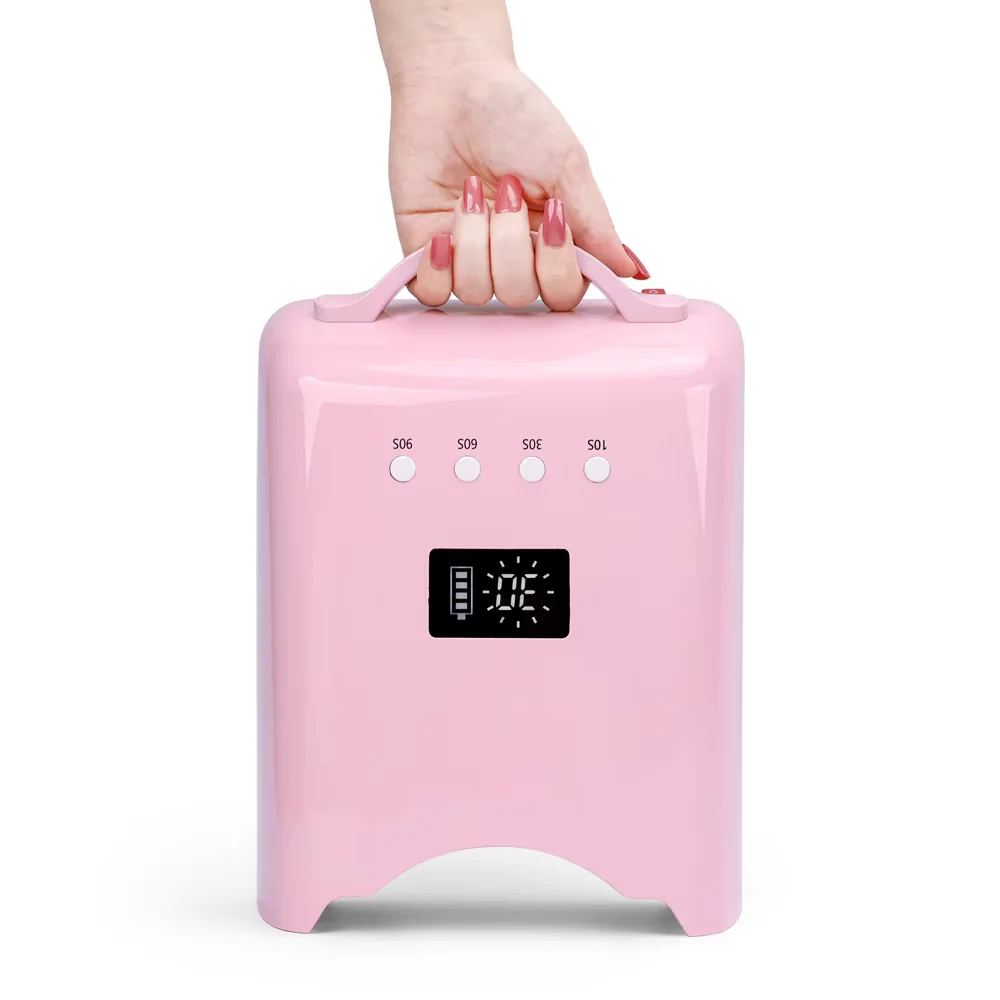 10S Quick Dring Nail Lamp High End Salon Professional Purple Ray Nail Dryer 78W Double Hand 52K Battery Charge Manicure Light
