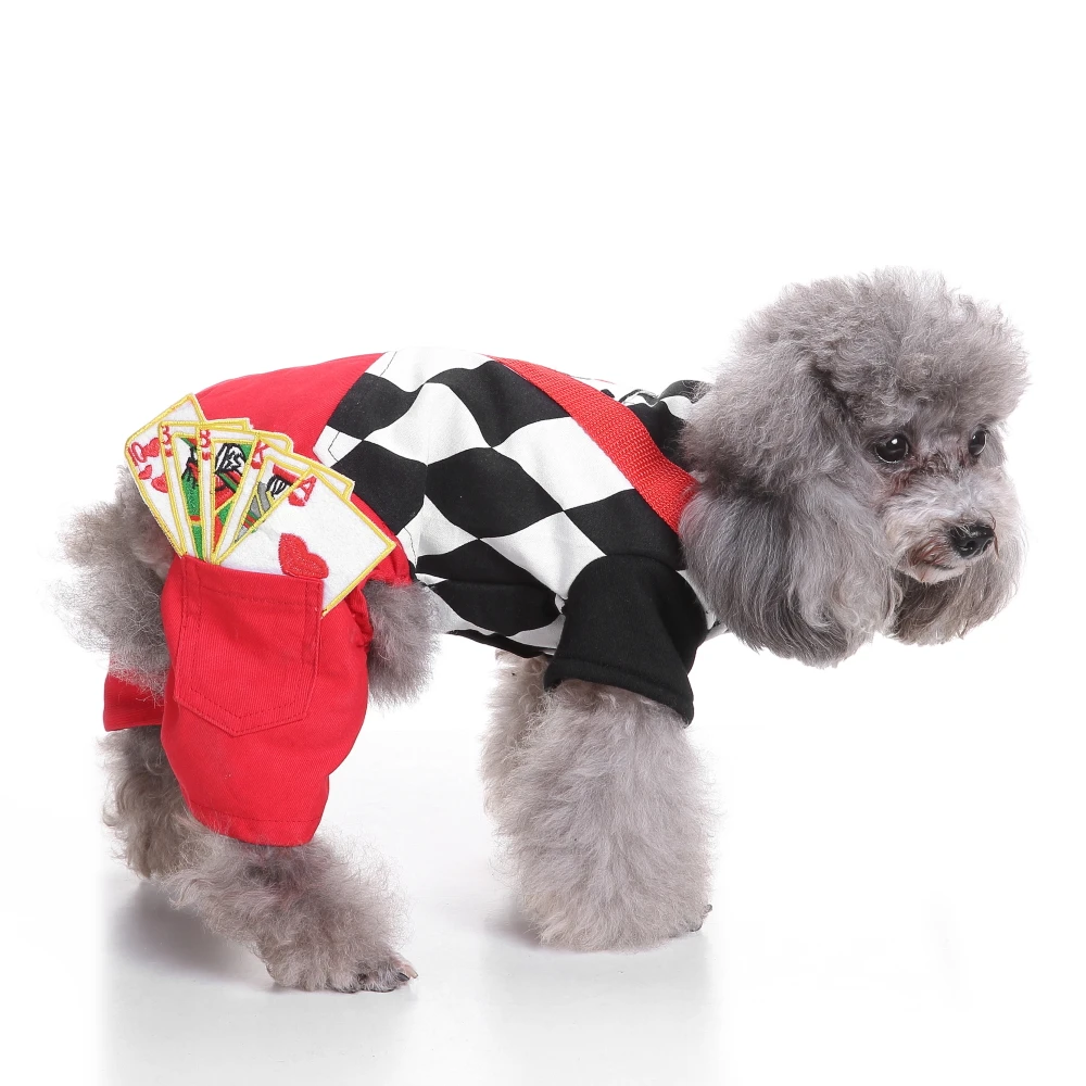 Pet Dog Christmas Clothes Santa Magic Dog Costume Winter Puppy Pet Cat Coat Jacket Dog Suit with Cap Warm Clothing for Dogs Cats