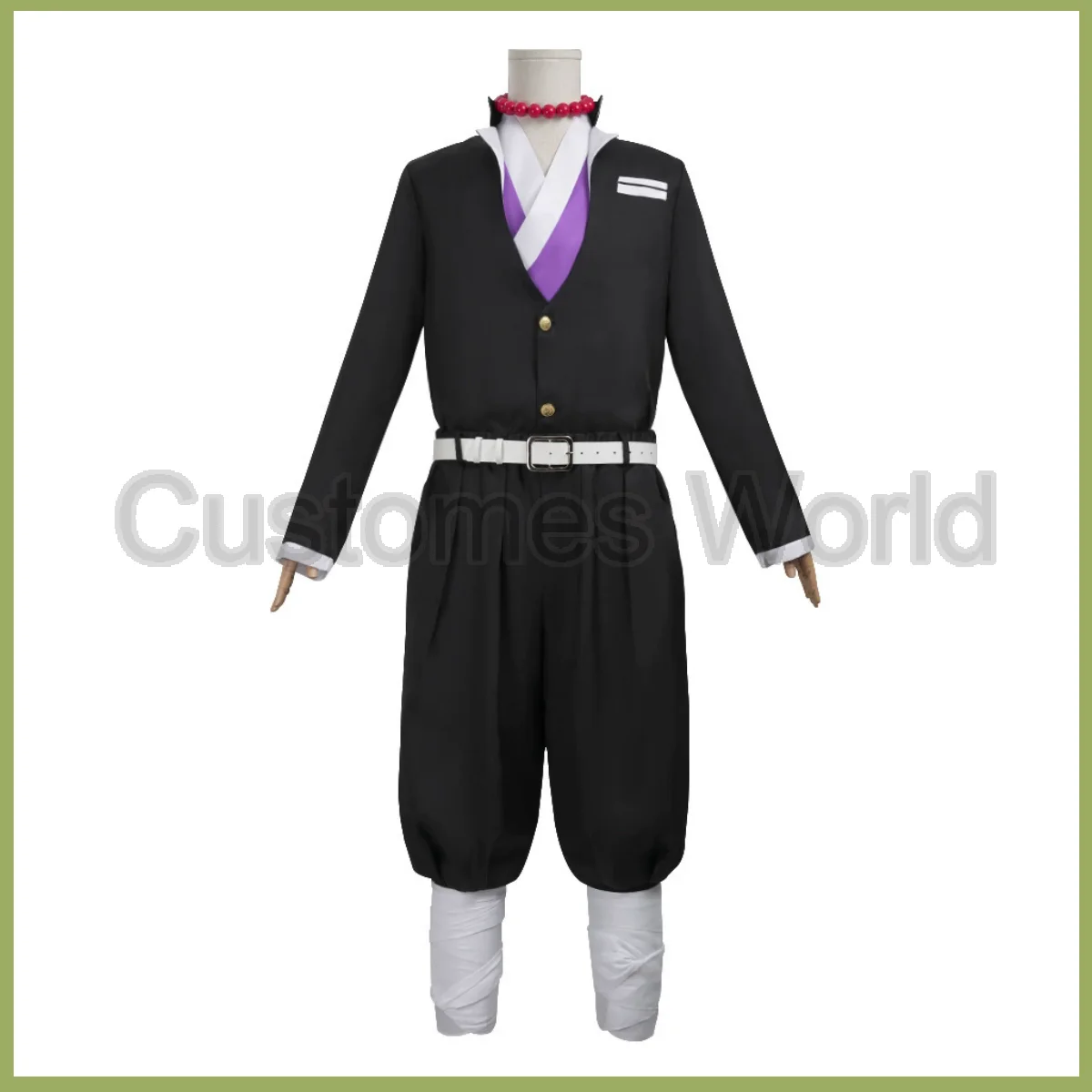 Anime Himejima Gyoumei Cosplay Costume Monk Printing Outer Drape Wig Team Uniform Bracelets Man Halloween Suit