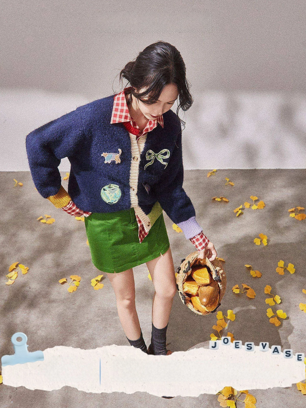 

Loose Women's Fair Isle Sweater in Blue by Yu Huazun Autumn Tour Casual Comfortable Sle Long Sve round Ne Top