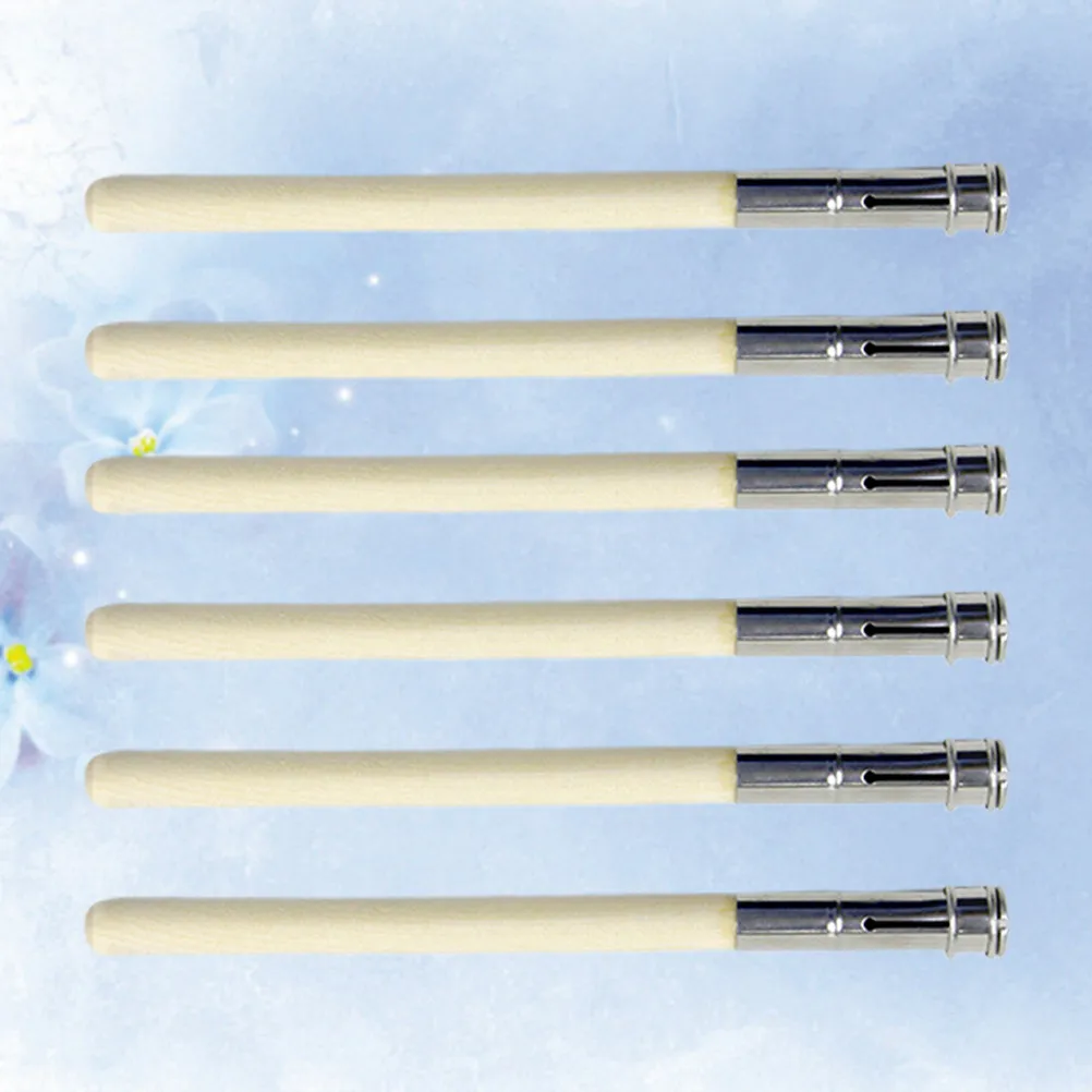6Pcs Premium Wood Pencil Extender with Nickel Plated for Round Hexagonal Pencils Lightweight Comfort Grip Drawing Art
