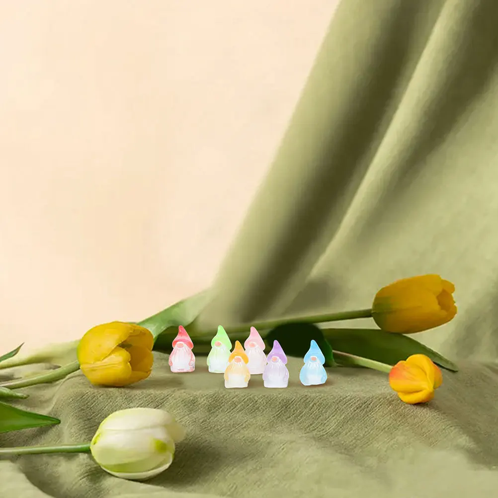 

60Pcs Miniature Gnomes Resin Charms Night Patio Plant Pots Decoration Gnome Statue Small Resin Figures