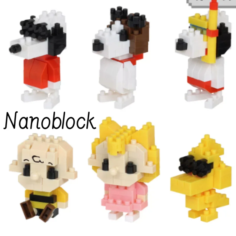 Nanoblock Snoopy Mininano Edition Peanuts Vol 3 Joe Cool Original Micro Sized Blocks Kit Authentic Diy Craft Assembly Gift