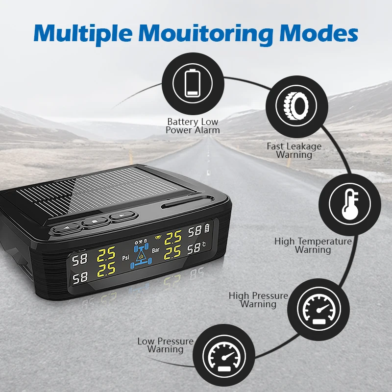 SPY tire gauge 15 psi 434mhz 2 in 1 tpms sensor auto accessory tire pressure monitoring system in car