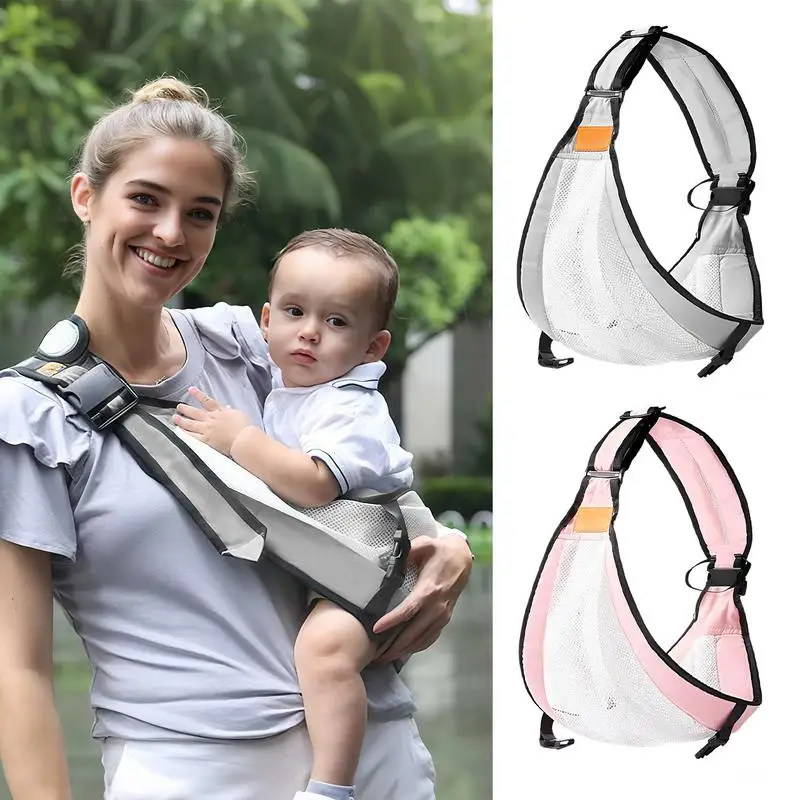 حاملة أطفال خفيفة الوزن وحاملات وإكسسوارات للأطفال الصغار بسعة تحميل 44 رطلًا حبال مريحة مع حزام خصر وصدر