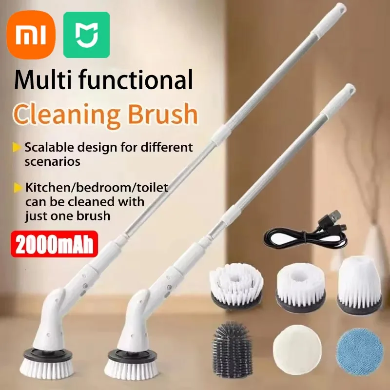 Xiaomi MIJIA 2000mAh 6-in-1 Electric Cleaning BrushWireless Electric Rotary Clean Brush Shower Clean Brush Kitchen Bathroom Home