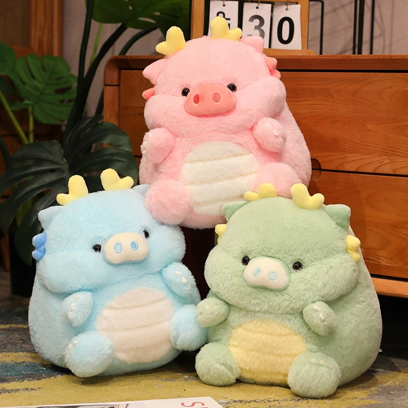 

30cm Cute Fat Dragon Pig Plush Toy Kawaii Dinosaur Piggy Stuffed Animals Plushies Doll Anime Soft Kids BabysToys for Girls Gifts