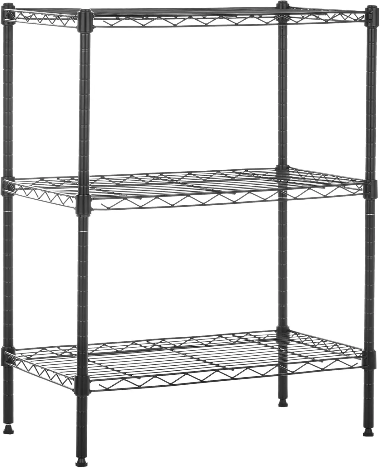 

3 Shelf Adjustable Heavy Duty Steel Wire Storage Rack for Kitchen Garage 23x13x30 Black