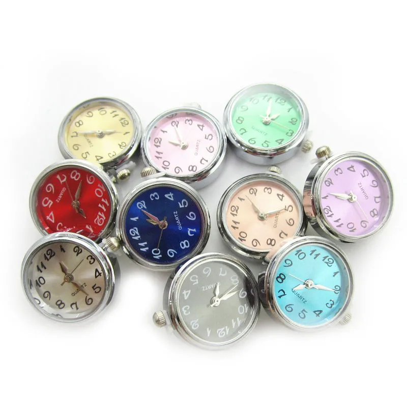 Mix Random Color 6pcs Watch Snaps Buttons Charms DIY Bracelets Ginger Snap Jewelry Watch Face Click Snap Buttons