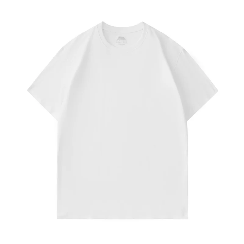 100%Cotton Couple Set Short-Sleeved T-Shirt Round Neck Solid Color Oil-Proof Water-Proof Stain-Proof Summer New Leisure MensWear