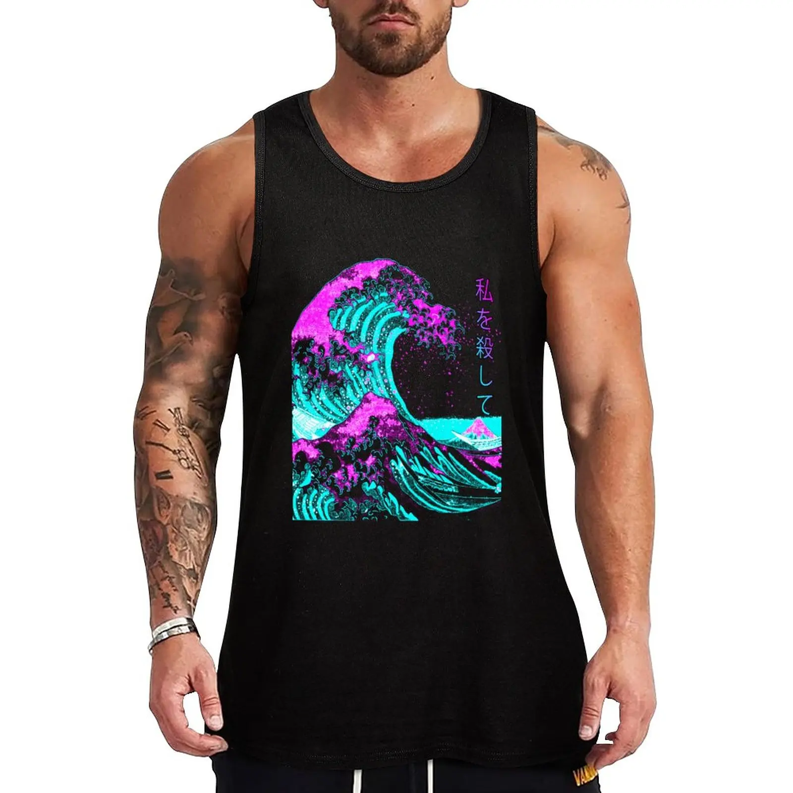 

New Aesthetic: The Great Wave off Kanagawa - Hokusai Tank Top Clothing anime gym men gym