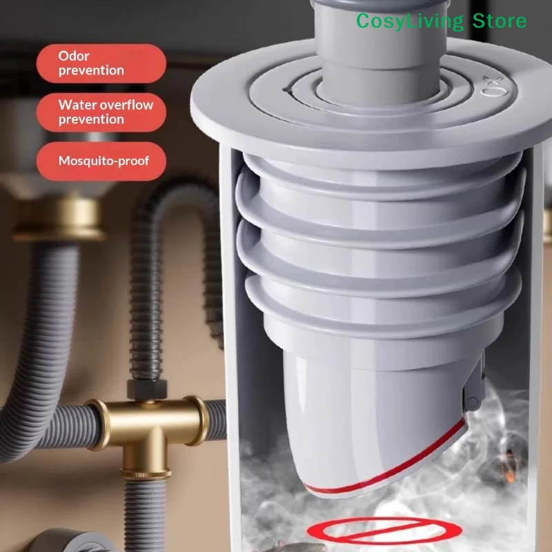 [CL]Silicone Sewer Seal Ring Kitchen Sink Sewer Pipe Plug Washing Machine Anti-odor Leakage Floor Drain Seal Connector Plug[CL]