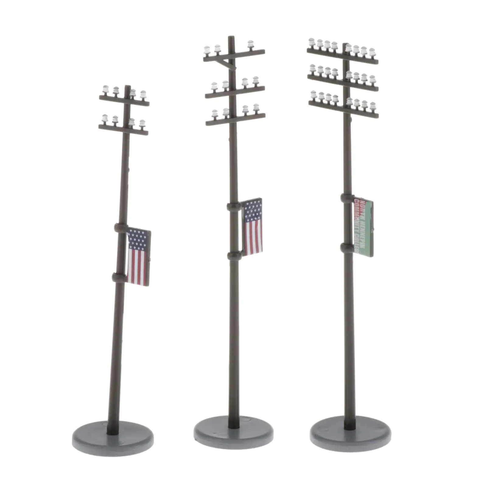 3pcs/set Standard 1/42 O Utility Poles for Model Train Scenery Layout Accessories