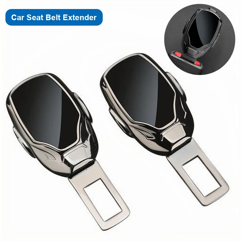 1/2pcs Alloy Car Seat Belt Extension Plug Buckle Seatbelt Clip Adjustable Extender for Tesla Porsche Auto Accessories