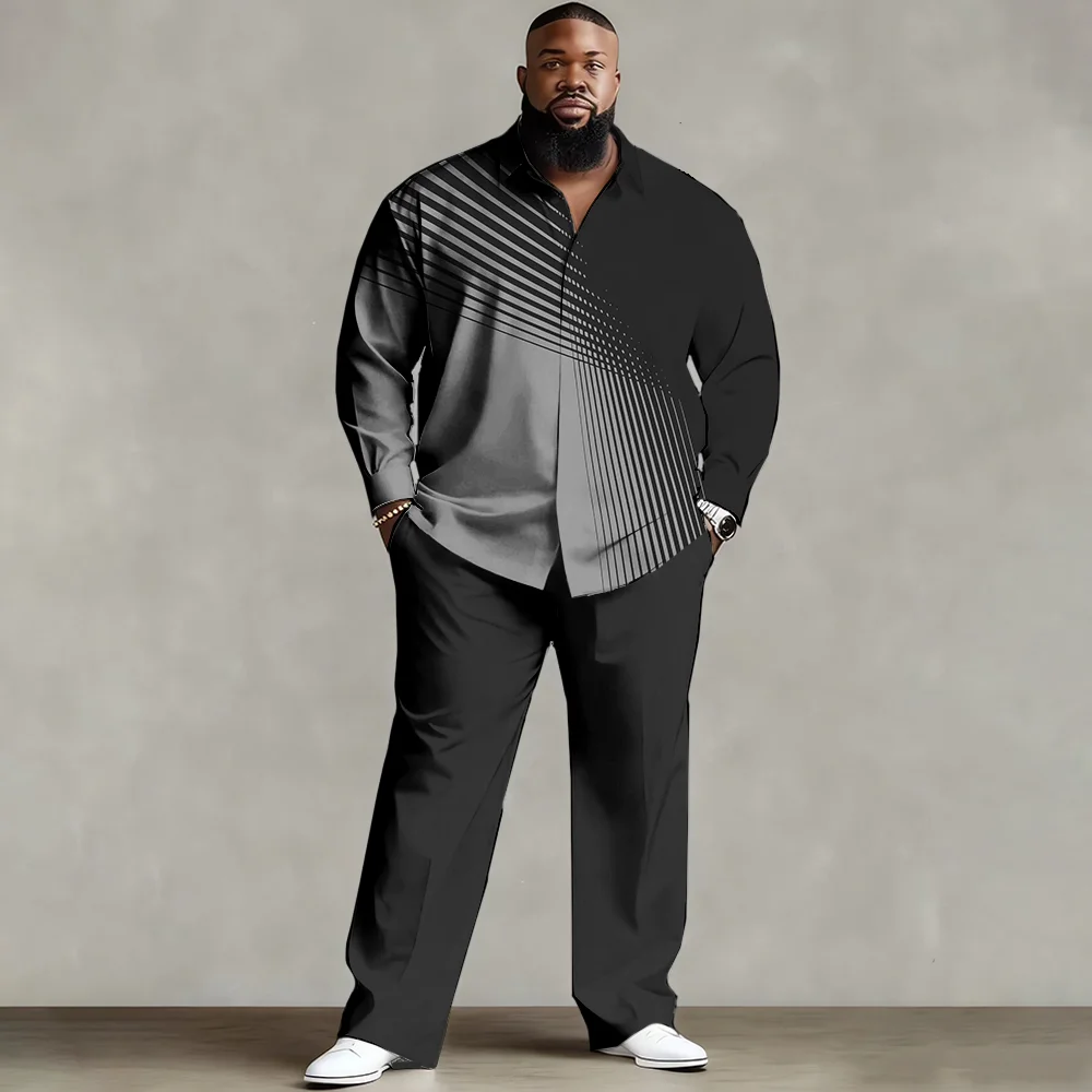 

Комплект рубашек больших и высоких размеров S-9xl (Развивающий элемент) — мягкий хлопок, стильные схемы призматического принта, легкий,