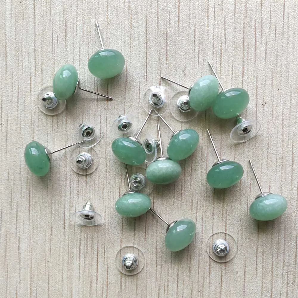 Natural green aventurine round ball beads stud earrings ear jewelry for women girl wholesale 6pair/lot free shipping