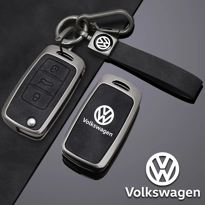 Zinc Alloy Car Remote Key Case Cover Shell For Volkswagen VW Polo Golf Passat Tiguan Beetle Caddy T5 Up Eos Keychain Accessories