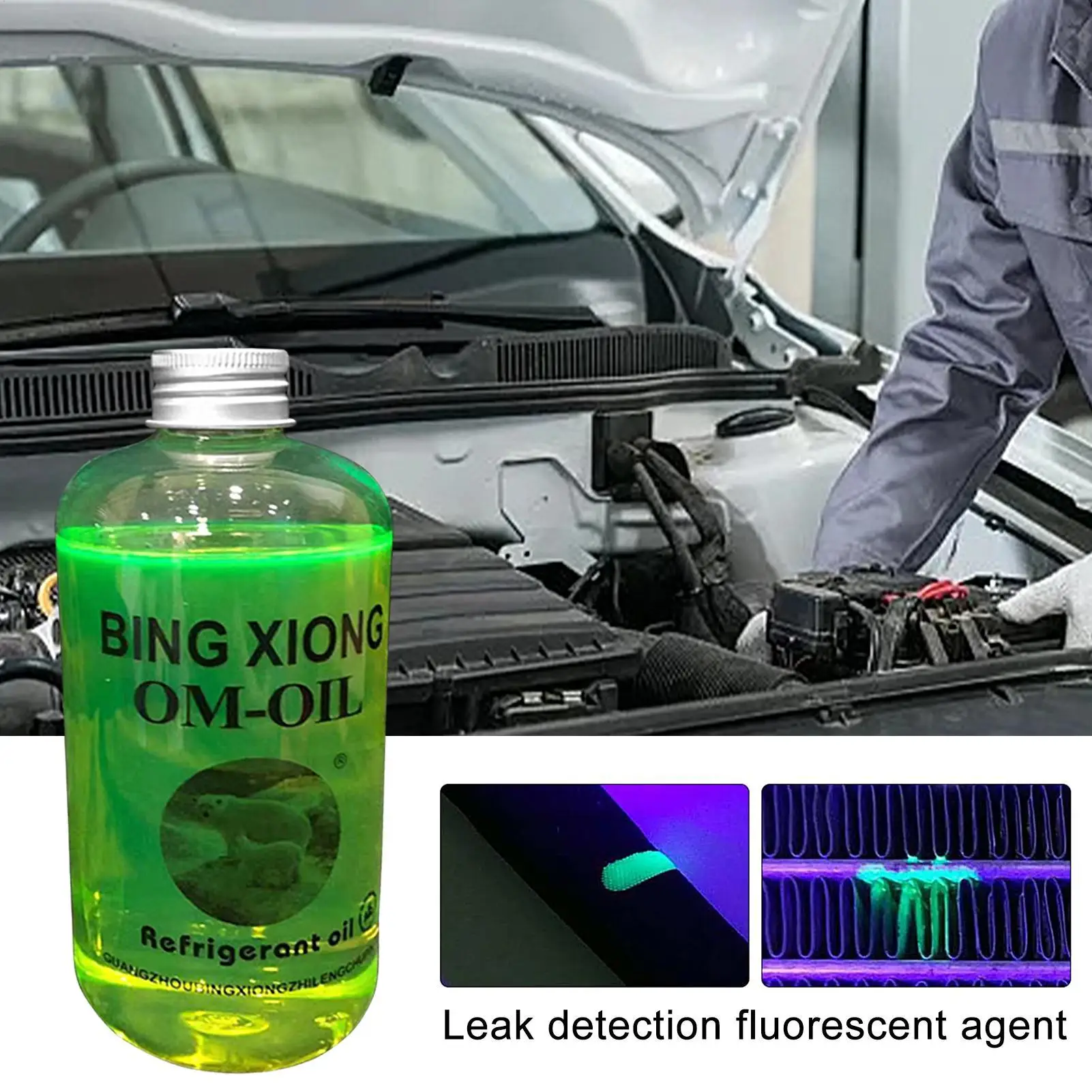 500ml Eco-Friendly Better Leak Fluorescent Agent Leak Detection Oil Eco-Friendly AC Refrigerant Oil Agent For Leak Detection