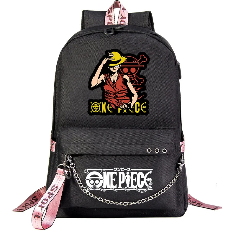 One Piece New Luffy Student Schoolbag Waterproof Stain-Resistant Large Capacity Cute Cartoon Casual Backpack