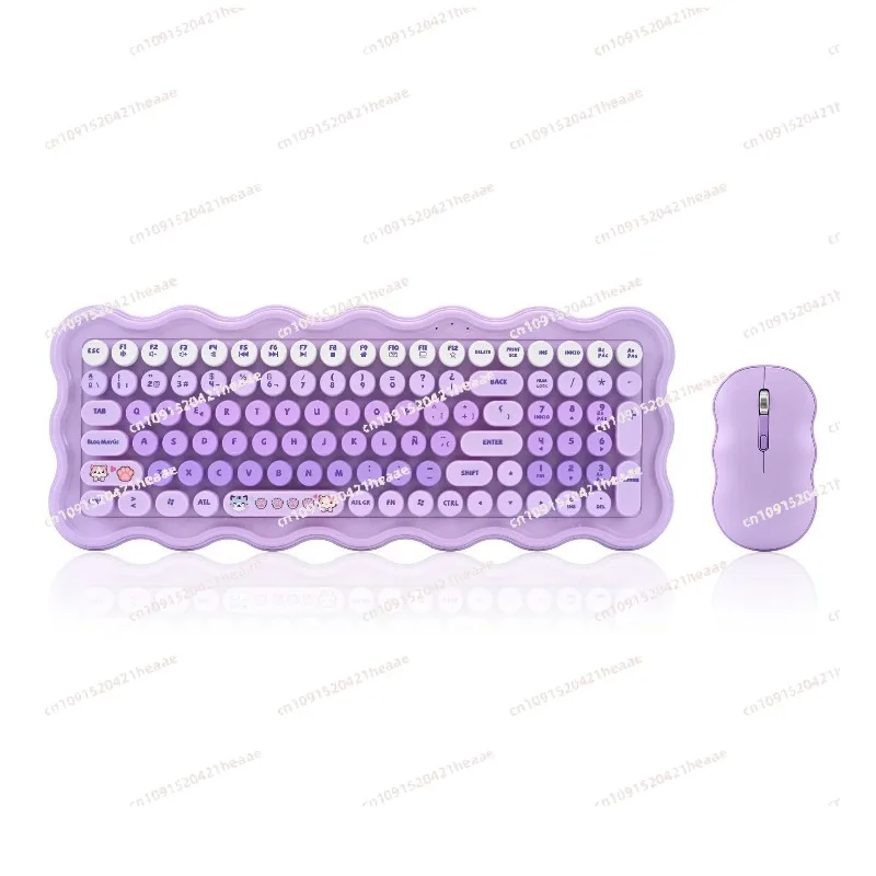 Suitable for cute keyboards colorful circular keycaps, entertainment offices wireless keyboard and  sets