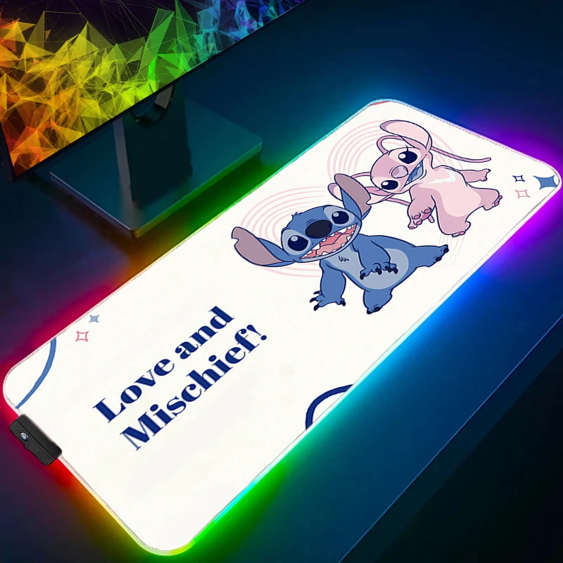 

RGB Large Mouse Pad Stitch Backlight E-sports Players Office Desk Mats PC Gaming Accessories LED Mouse Pad Laptop Keyboard Mat