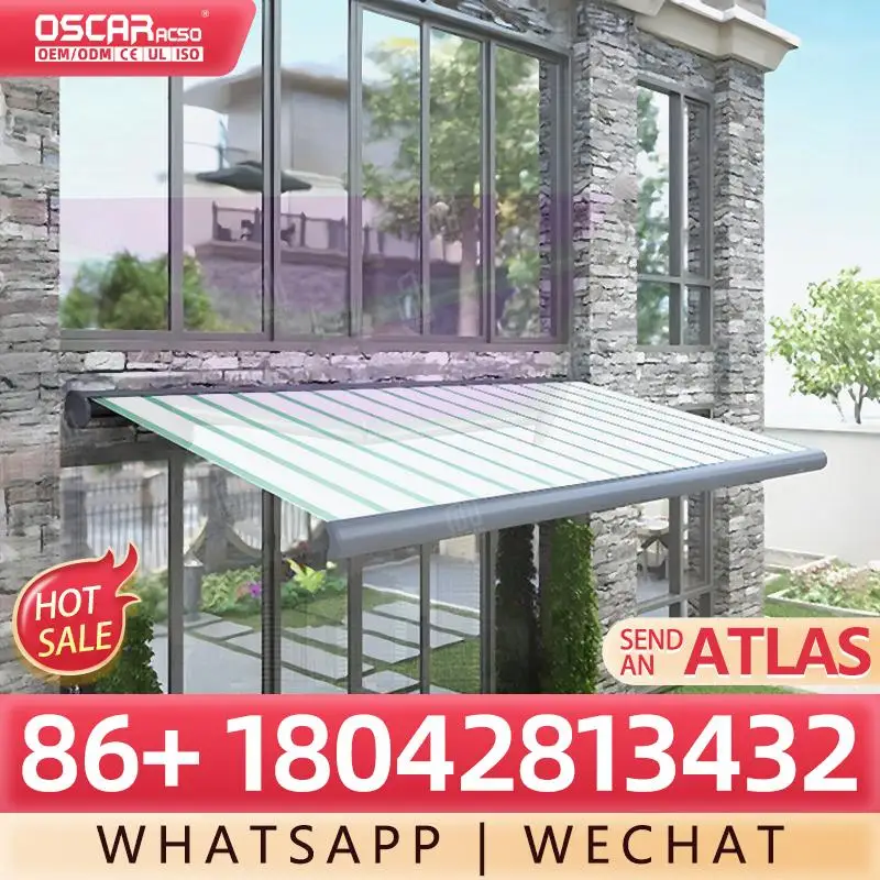 

Motorized Electric Full Cassette Aluminum s for Outdoor Patio Balcony Rain Proof Folding Arm Shade Retractable Awning