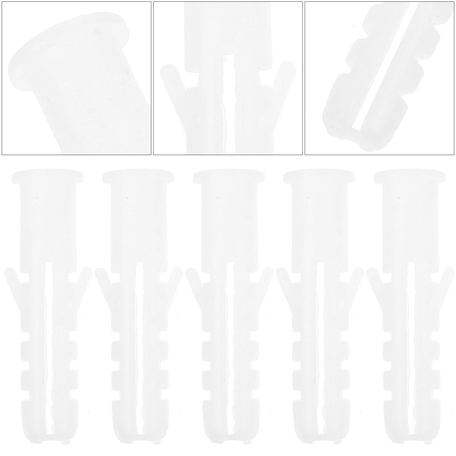 

100pcs Plastic Expansion Tube Plug Self Tapping Screw Plugs White Screws for Electrical Fixtures Mounts Curtain Rods Shelves