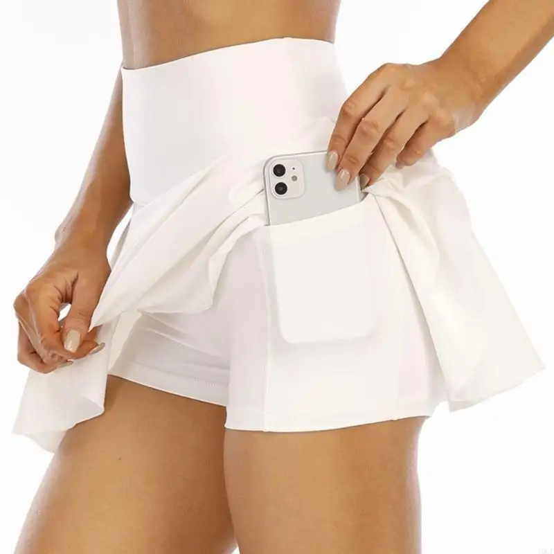 

Women's Tennis Skirt Athletic High Waist Golf Skorts with Pockets Inner Shorts