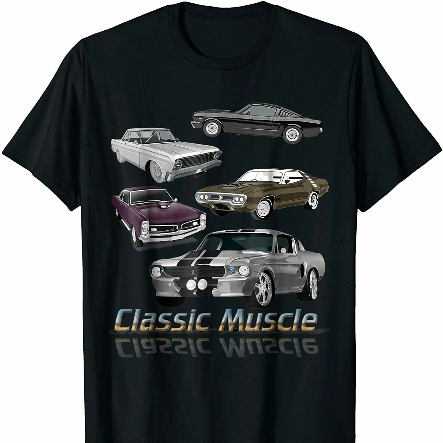 Classic American Muscle Cars Novelty T Shirt New 100% Cotton Short Sleeve O-Neck T-shirt Casual Mens Top