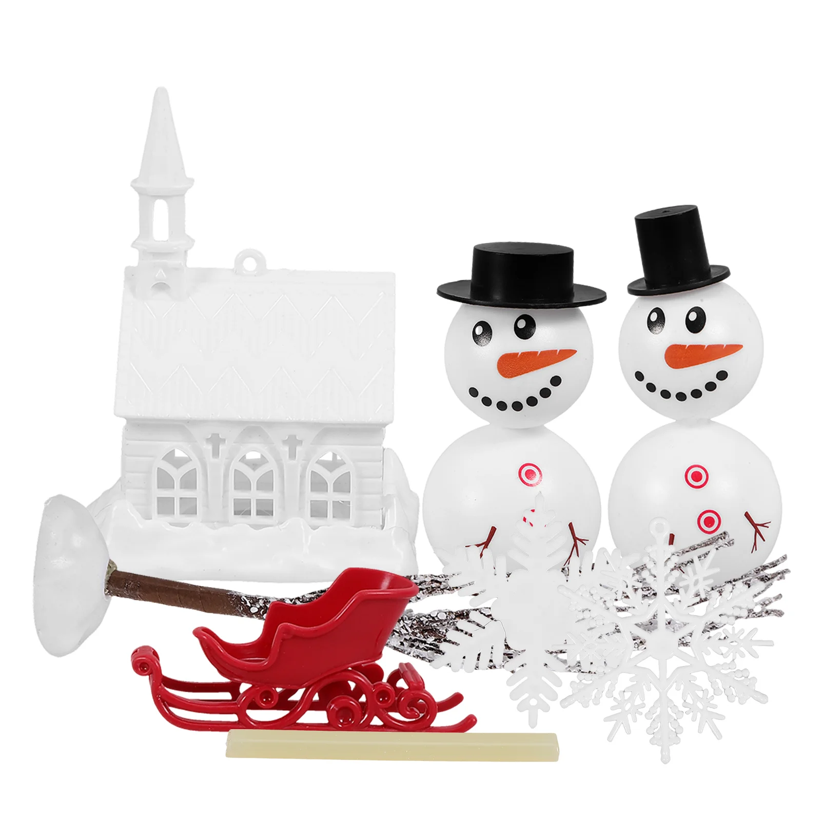

Snowman Accessories 12Pcs Christmas Decoration Kit Xmas Scene Props Family Fun Activity Supplies