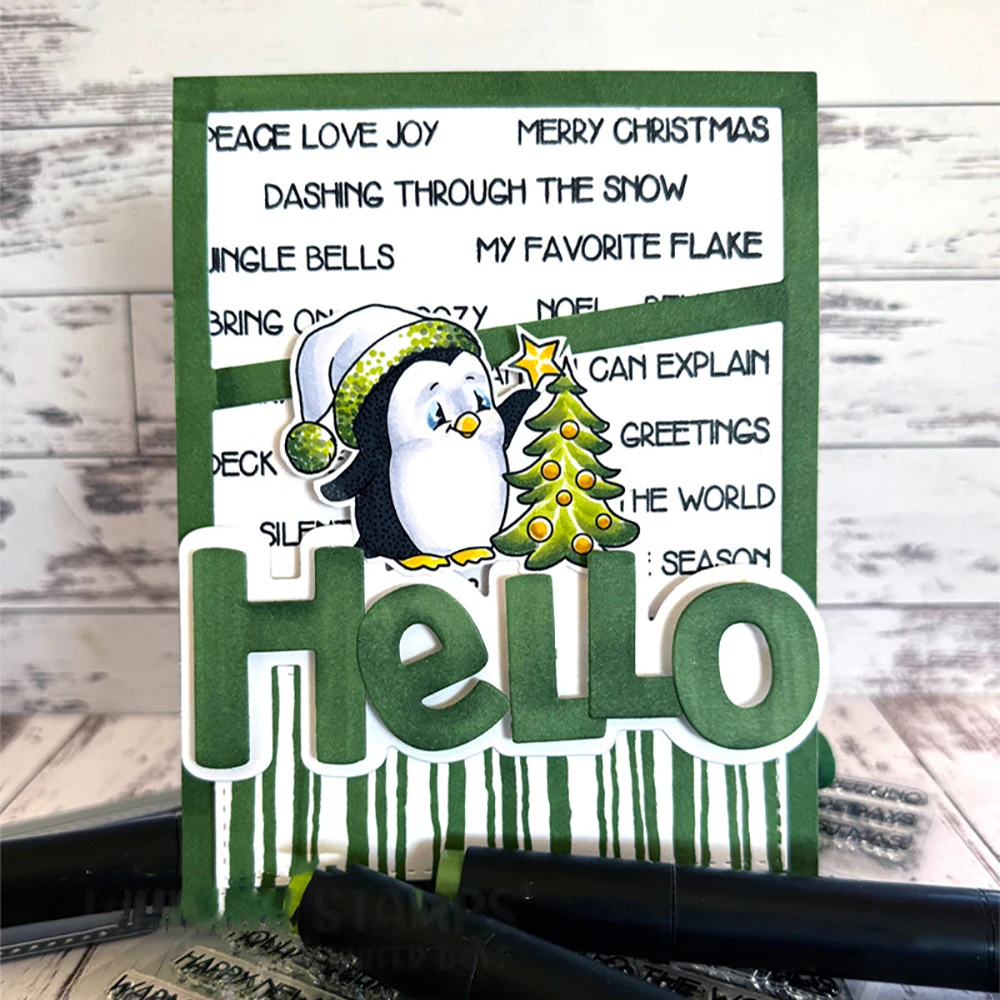 Winter Penguins Boys and girls Christmas Gnomes Clear Stamps and Dies for DIY Scrapbooking Photo Album Card Make Crafts Supplies
