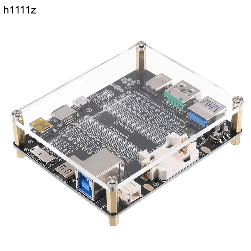 USB Cable Tester Board Data Wire Checker with Acrylic Case LED Indicator for Charging TYPE-C Micro Type A Type B Data Cable Test