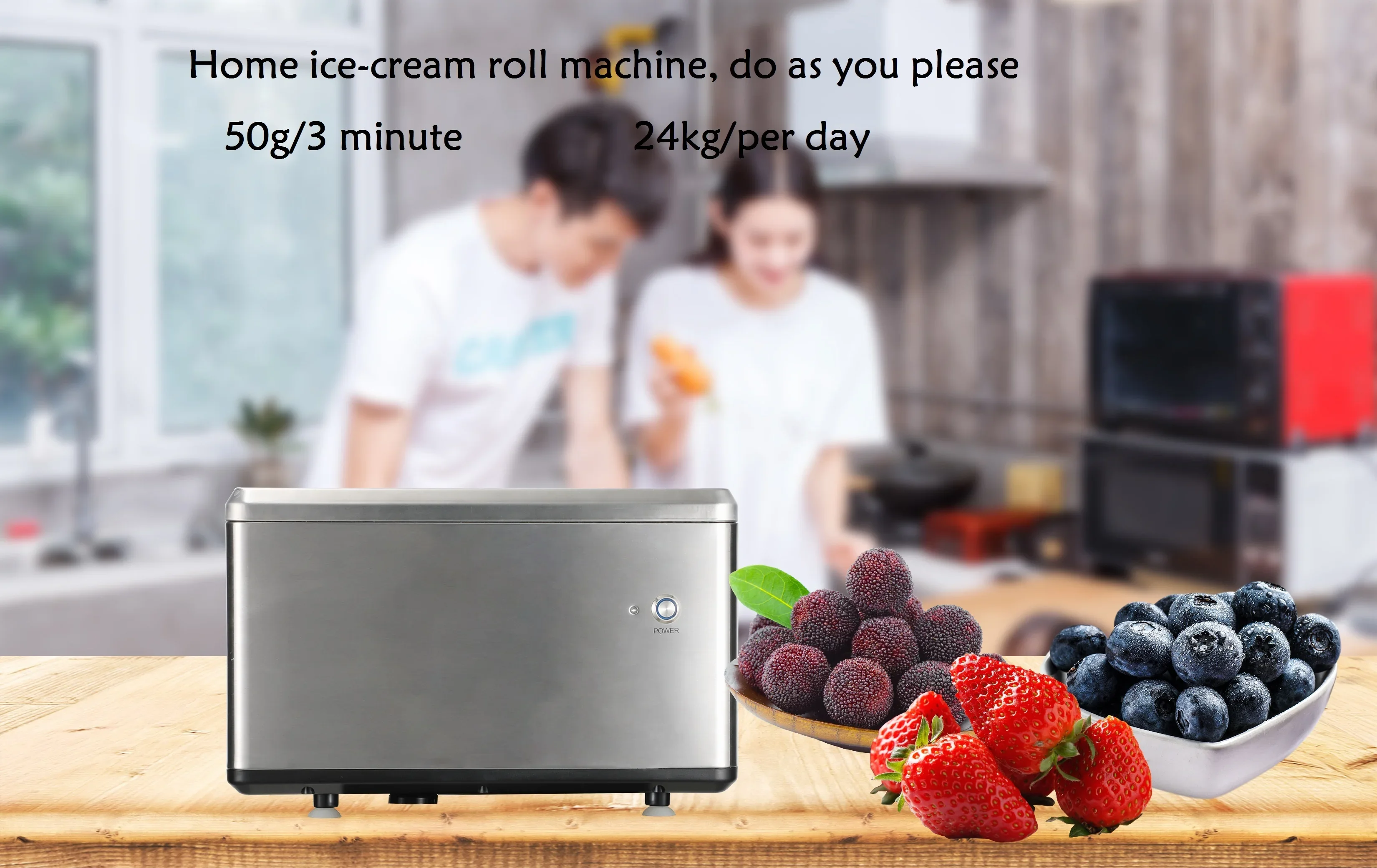 WEILI 2022 Popular Design Factory Custom OEM Or ODM Homemade Ice Cream Rolls Maker Ice Cream Roll Machine