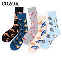 5 Pairs/Lot Mens Fashion Print Harajuku Cotton Sports Running Crew Socks Women Cool Funny Hip Hop Casual Long Tube Happy Socks