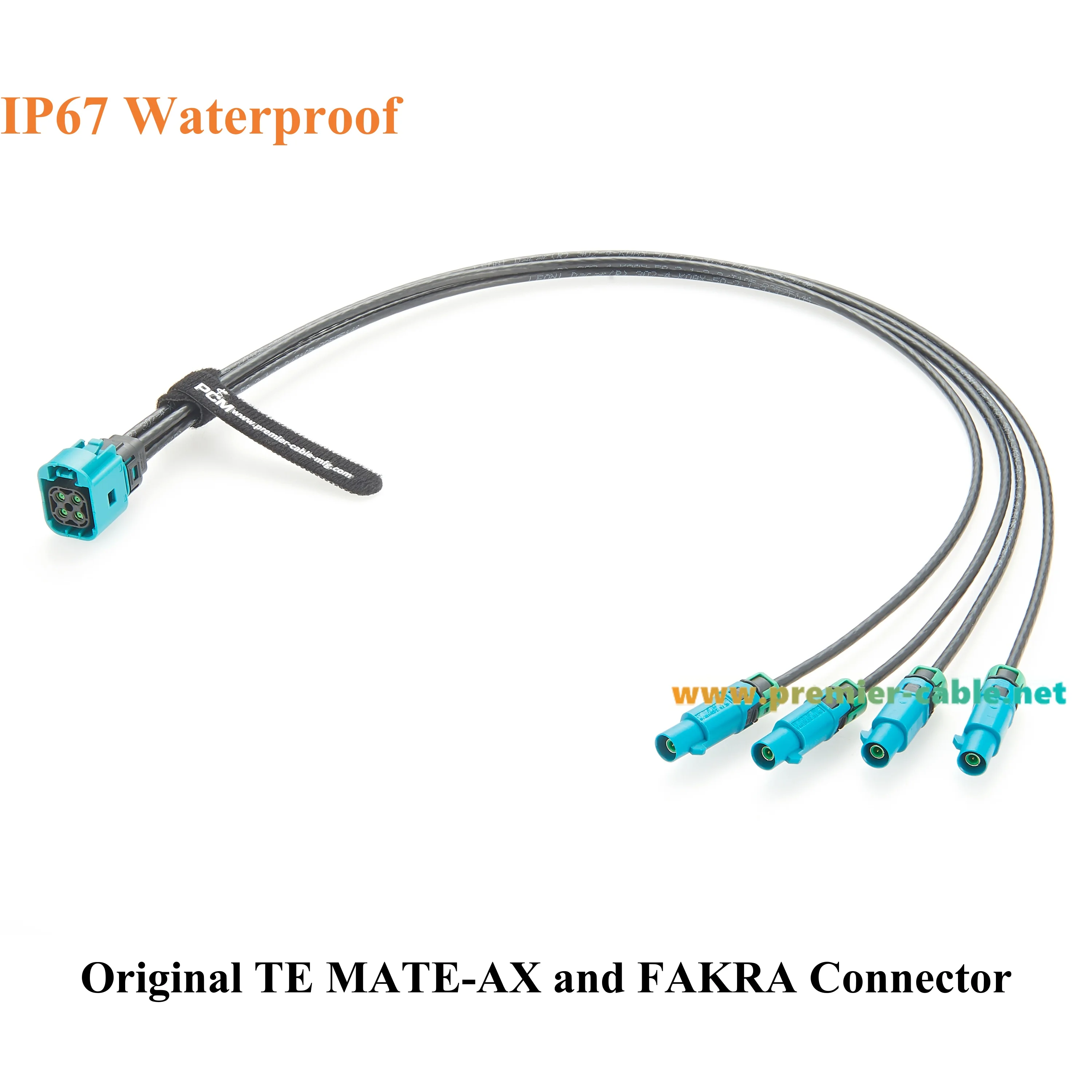 IP67 4-in-1 TE Mini Fakra Buchse auf Vier-Port Fakra Stecker RF Koaxialkabel TE MATE-AX 2354439-9 zu 2-2307198-0 GMSL Kamerakabel – Detail 2