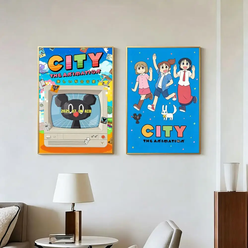 Anime Art C-CITY THE ANIMATION Poster Peel And Stick Wall Art Self Adhesive PP Waterproof Wall Decor Living Room Bedroom Gift