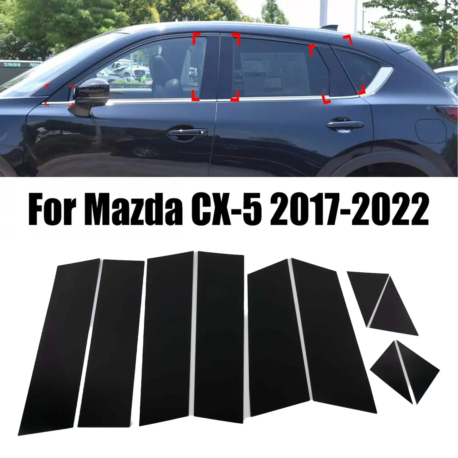 

Door Trim Installation Kit Gloss Black Window Trim High Fitment Accuracy Perfect Car Match Reliable Performance