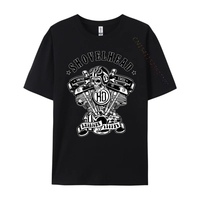 Shovelhead American Motorcycle Legend Hd Vtwin Engine Skull Brand T Shirt Harajuku