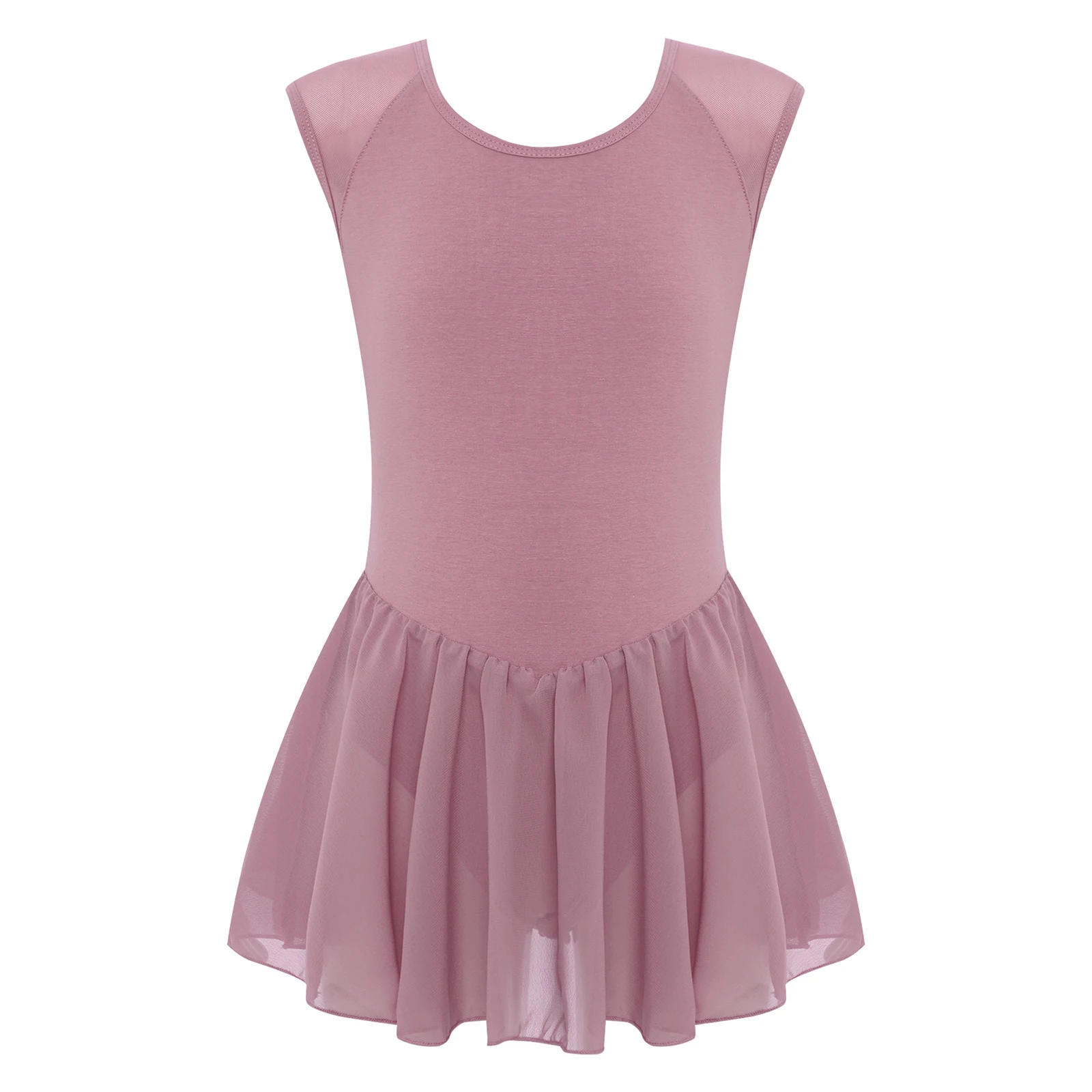 키즈 소녀 발레 댄스 연습 워밍업 훈련 의상 민소매 V 백 쉬어 메쉬 스트레치 발레 시험 댄스 드레스