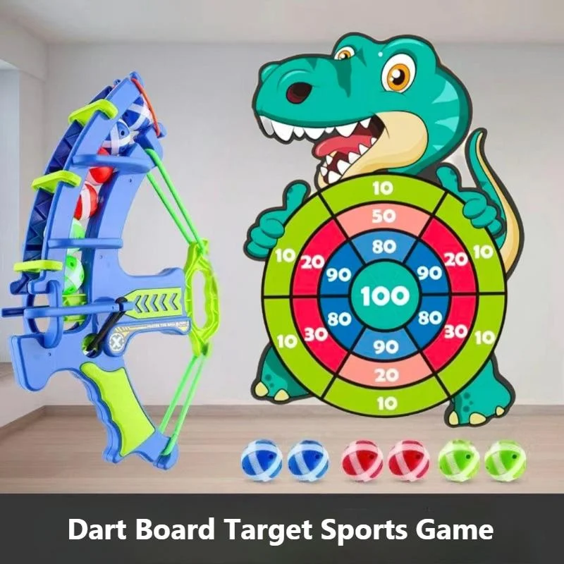 Dinossauro pegajoso bola arco bala macia alvo prática brinquedo dardo estilingue jogar seta brinquedo conjunto ao ar livre jogo brinquedos