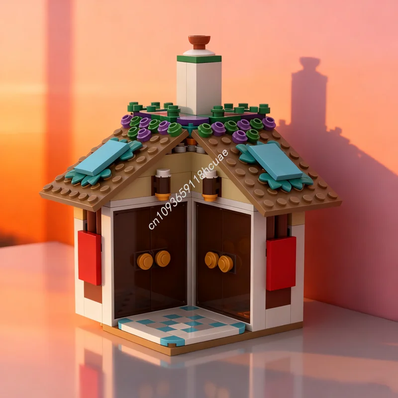 

185 шт. MOC X 2 двери, угловая смещенная модель, строительные блоки, игрушки, креативная идея, рождественские подарки, детский день рождения