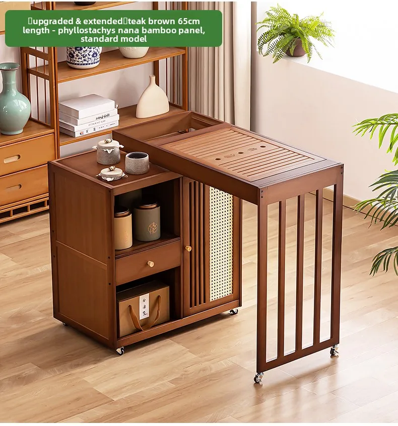 2025 Hot Selling Portable Tea Table with Heating Kettle for Home Balcony Tea Ceremony