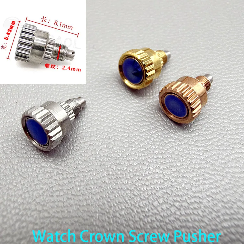 Dia 5.45 mm Stainless Steel Watch Crown Screw Pusher Crown Crown tube Screw key Replace Daytn Case Crown Parts