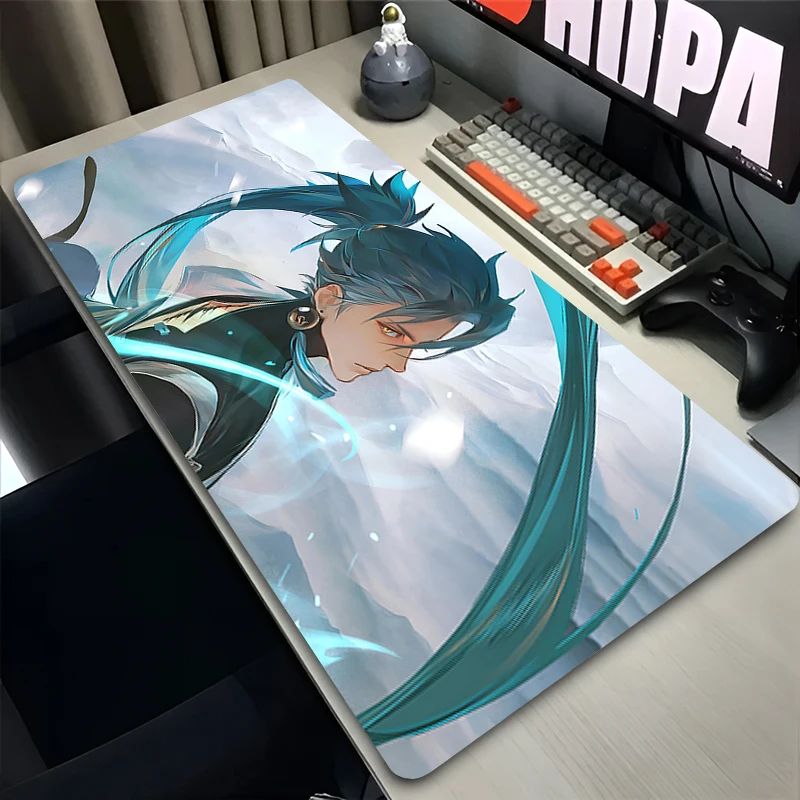 Mouse Pad Laptop Anime Extended Desktop Mat Computer Gamer W-wuthering Waves Jiyan Mousepad PC Gaming Accessories Keyboard Pad