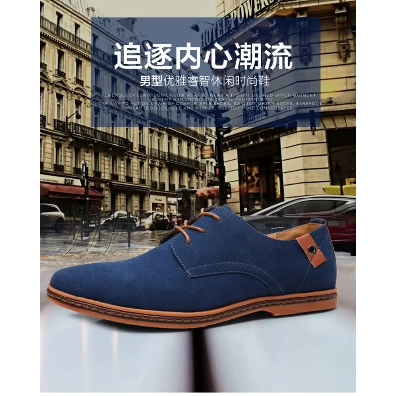 

Classic Sneakers Comfortable Footwear Dress Large Size Flats 2026 Spring Suede Leather Men Oxford Casual Shoes