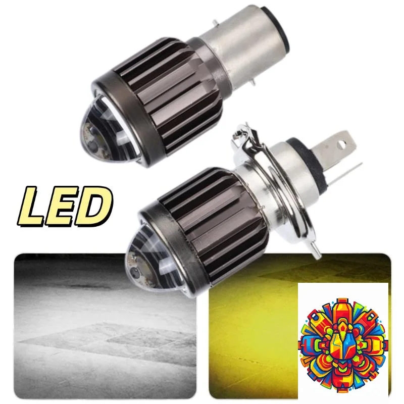 1Pcs Universal Motorcycle H4/BA20D Headlight Hard Light Led Light Motorbike Lamp Ultra-Long Illumination Distance