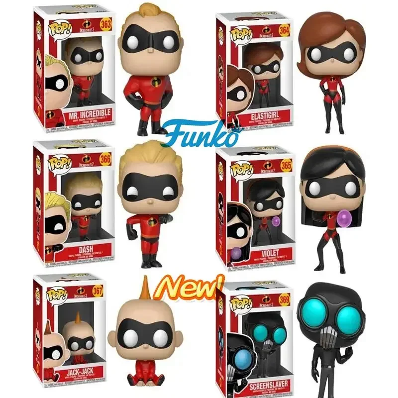 Фигурки игрушек FUNKO pop The Incredibles MR. Невероятные экраныslaver Dash Elastigirl Jack-Jack Фиолетовая коллекция моделей игрушек