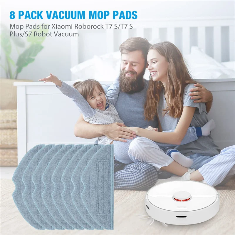 

A26F-12PCS Mop Pads For Roborock S7 S7 + S7 Maxv, S7 Maxv Plus, T7S, T7 Plus, T7S Plus ,G10S, G10S PRO Robot Vacuum Cleaners Par