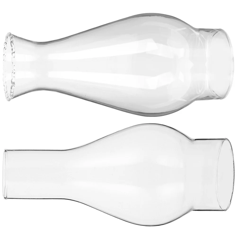 

2Pcs Lamp Glass Chimney Stable Characteristics High Performance Reliable Simple Installation Oil Lamp Shade Replacement